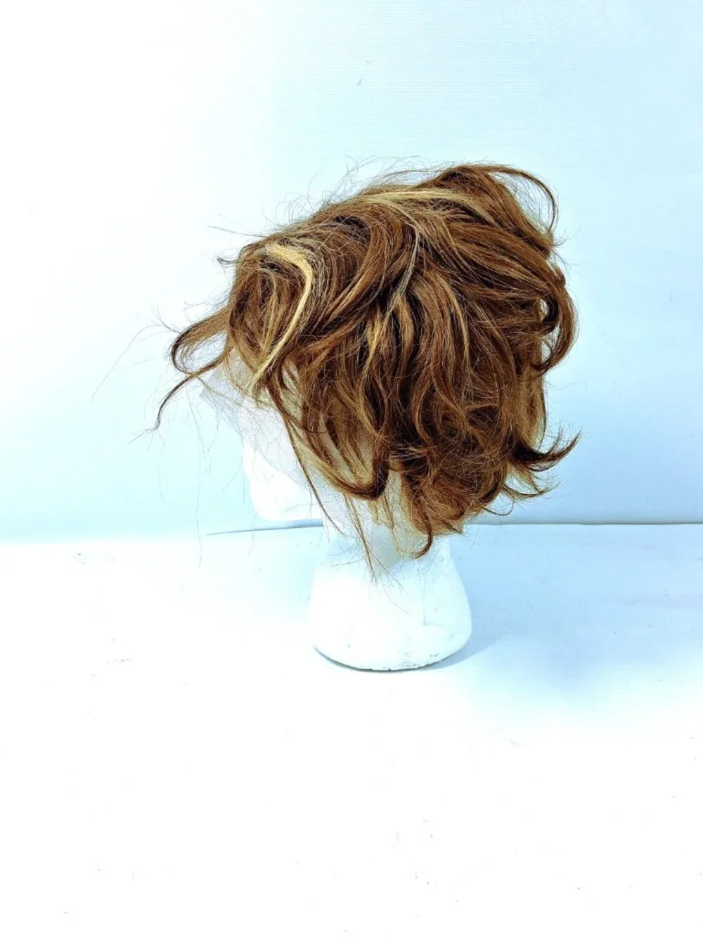 Wig Short Layered Bob Auburn Strawberry Blonde Highlights Lace Front